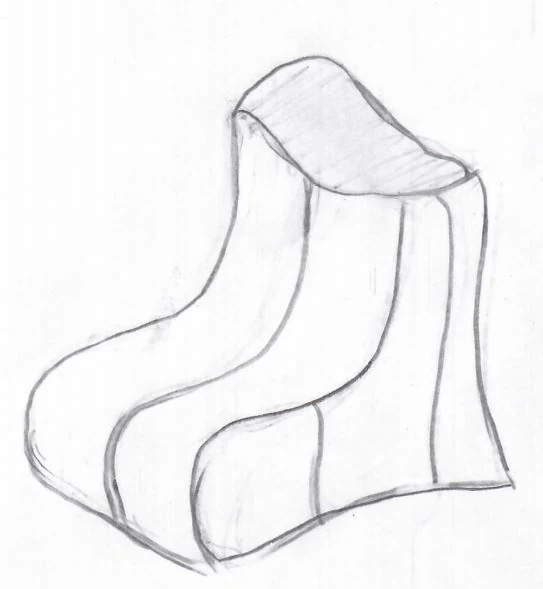 Seat sketch — side profile and backrest transition
