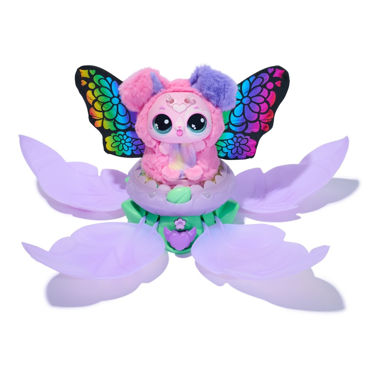 Puppyfly with its wings revealed in the open Bloomables flower