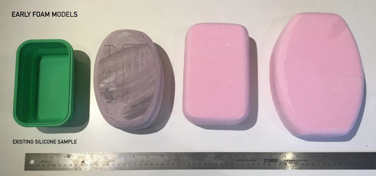 Foam models exploring proportion, volume, and handling.