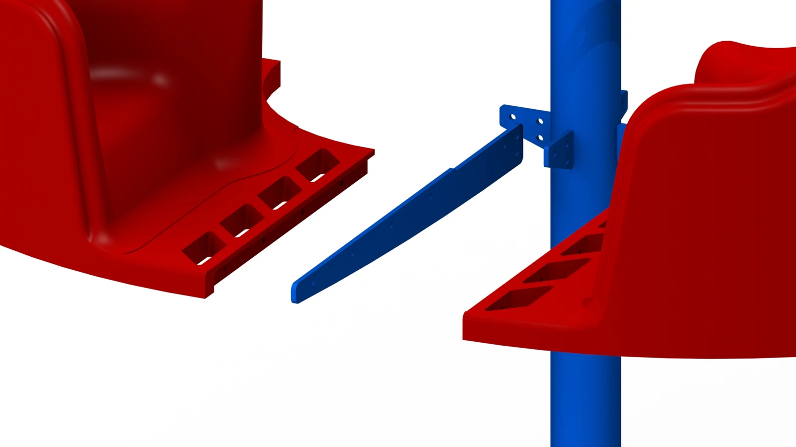 Original bracket design with horizontal bolt alignment