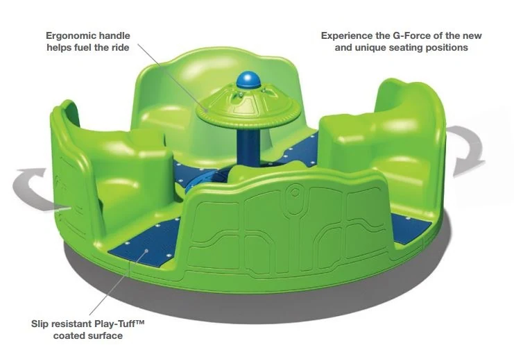 Playcraft Inclusive Merry-Go-Round with shared seating and a central handhold